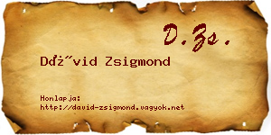 Dávid Zsigmond névjegykártya
