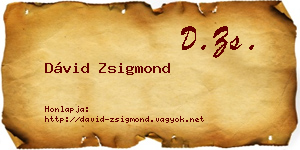 Dávid Zsigmond névjegykártya