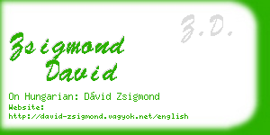 zsigmond david business card